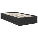 vidaXL Cadre de lit avec tiroir Noir 90 x 190 cm Bois Ingénierie