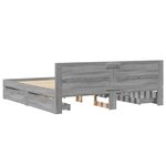 vidaXL Cadre de lit tête de lit sans matelas sonoma gris 200x200 cm