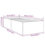 vidaXL Cadre de lit chêne sonoma 75x190 cm bois d'ingénierie