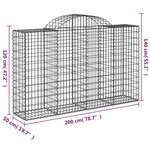 vidaXL Paniers à gabions arqués 30 Pièces 200x50x120/140 cm Fer galvanisé