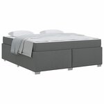 vidaXL Cadre de lit avec matelas Gris foncé 180 x 200 cm tissu