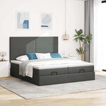 VidaXL Cadre de lit ottoman avec matelas gris foncé 200x200cm tissu