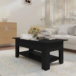 vidaXL Table basse noir 102x55x42 cm bois d'ingénierie