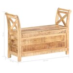 vidaXL Banc d'entrée 103x33x72 cm Bois de manguier solide