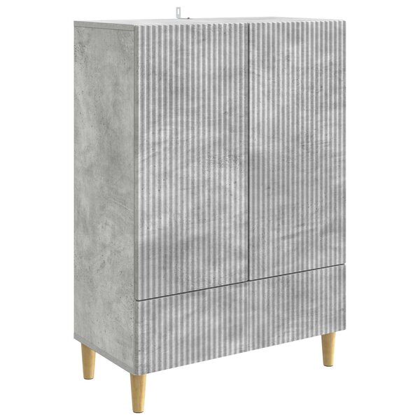 vidaXL Buffet Gris béton 66 x 34 5 x 95 cm Bois d'ingénierie