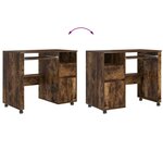 vidaXL Bureau avec roulettes avec tiroir Chêne fumé 91 x 50 x 77 cm