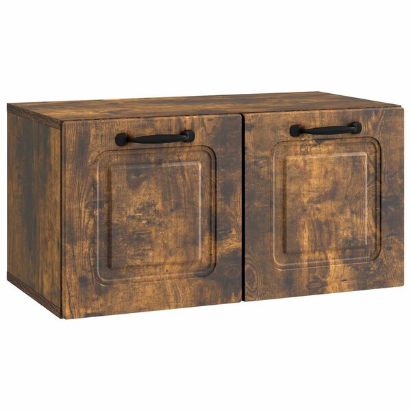 vidaXL Meuble TV mural Chêne fumé 59 5 x 31 x 30 cm Bois d'ingénierie