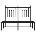 vidaXL Cadre de lit métal avec tête de lit noir 135x190 cm