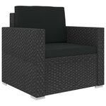 vidaXL Salon de jardin 12 Pièces avec coussins résine tressée noir