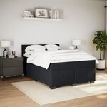 vidaXL Sommier à lattes de lit avec matelas Noir 140x200 cm Velours