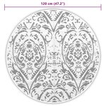 vidaXL Tapis d'extérieur ARAKIL orange et blanc Ø120 cm PP