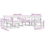 vidaXL Ensemble de canapés d'extérieur 6 pc Blanc et noir