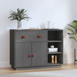 vidaXL Buffet Gris 98 5x40x75 cm Bois massif de pin