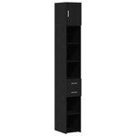 Cabinet de rangement slim vidaXL Chêne noir 30x42.5x225 cm Bois reconstitué