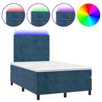 vidaXL Sommier à lattes de lit avec matelas LED bleu foncé 120x190 cm