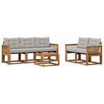 vidaXL Ensemble de canapés d'extérieur 6 pc Naturel et gris clair