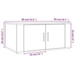 vidaXL Table basse Gris béton 80x50x36 cm Bois d'ingénierie
