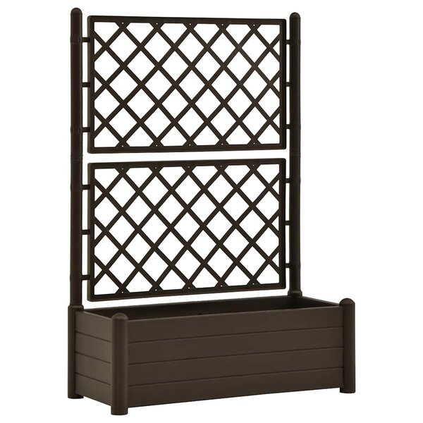 vidaXL Jardinière avec treillis 100x43x142 cm PP Moka