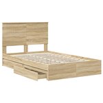 vidaXL Lit de Rangement Chêne Sonoma 120 x 200 cm Bois d'ingénierie