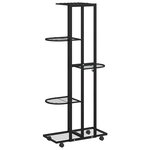 vidaXL Jardinière à 5 niveaux avec roues 44x23x100 cm Noir Fer