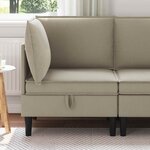 vidaXL Canapé d'angle avec rangement Sable Velours
