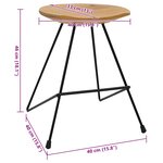 vidaXL Tabourets lot de 2 bois de teck massif