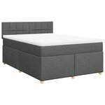 vidaXL Sommier à lattes de lit avec matelas Gris foncé 160x200cm Tissu