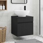vidaXL Meuble de lavabo mural Noir 49 x 44 5 x 66 5 cm