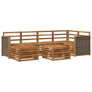 vidaXL Ensemble de canapés d'extérieur 6 pc Naturel