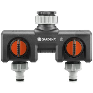 Gardena raccord de robinet double noir et orange 8193-20