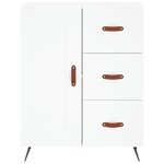 vidaXL Buffet haut Blanc 69 5x34x180 cm Bois d'ingénierie
