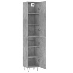 vidaXL Buffet haut Gris béton 34 5x34x180 cm Bois d'ingénierie