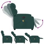 vidaXL Fauteuil de massage inclinable électrique Vert foncé Tissu