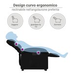 vidaXL Fauteuil inclinable de massage électrique noir similicuir