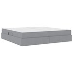 vidaXL Lit avec rangement et matelas Gris clair 200 x 200 cm Polyester