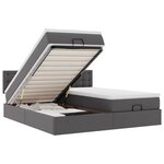 vidaXL Lit ottoman avec matelas & LED Gris 180x200cm similicuir