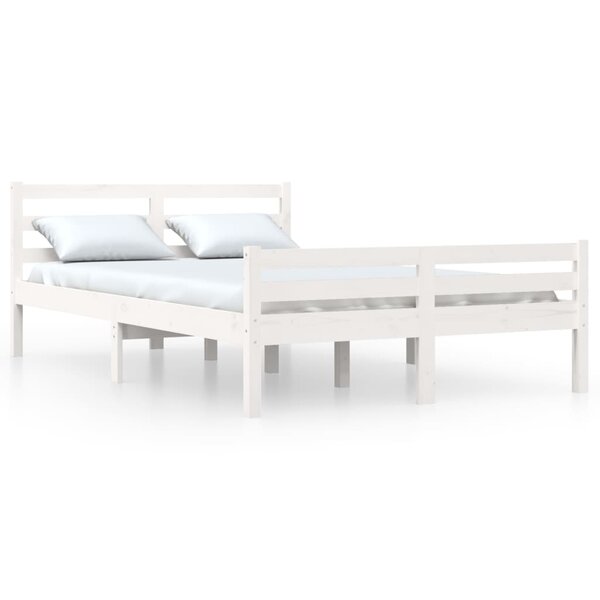 vidaXL Cadre de lit sans matelas blanc bois massif 140x200 cm