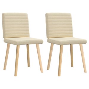 vidaXL Chaises à manger lot de 2 crème tissu
