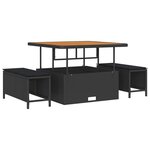 vidaXL Ensemble de canapé de jardin 8 Pièces Noir polyrotin