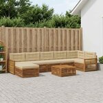 vidaXL Ensemble de canapés d'extérieur 8 pc Naturel et Beige