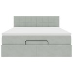 vidaXL Cadre de lit ottoman avec matelas gris clair 140x200 cm velours