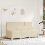 vidaXL Canapé modulaire sans accoudoirs Crème 55 cm Tissu