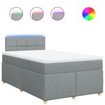 vidaXL Sommier à lattes de lit et matelas gris clair 120x190 cm tissu