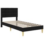vidaXL Cadre de lit avec tête de lit Noir 90 x 190 cm Tissu