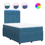 vidaXL Sommier à lattes de lit et matelas bleu 120x200 cm velours