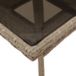 vidaXL Ensemble à manger de jardin et coussins 3 Pièces beige rotin verre