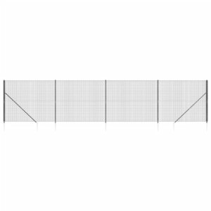 vidaXL Clôture en treillis métallique et ancrage anthracite 2 2x10 m