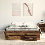 vidaXL Cadre de lit avec tiroirs avec tiroir Bois ancien 120 x 190 cm