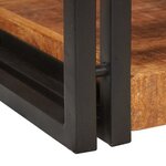 vidaXL Table de chevet Marron et noir Bois de mangue massif