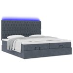 vidaXL Cadre de lit ottoman avec matelas gris foncé 200x200 cm velours
